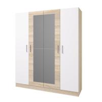 Шкаф 4х ств Леси, 1600х1900х466, Дуб сонома/Дуб сонома/Белый