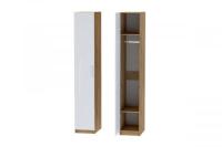Шкаф 1 с фасадом Иннэс 7 Белый глянец и Дуб Крафт золотой, ширина 40 см, распашной, пенал, в гостиную, в спальню