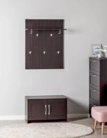 Тумба Сириус, 2 двери, 78х41х47 см, Дуб Венге, ширина 78 см с полками, двухдверная для обуви в прихожую