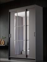 Шкаф-купе Бруно 2 Графит ЛДСП ширина 131 см с полками и штангами в гостиную и спальню напольный