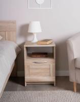 Тумба прикроватная СИРИУС, 1 ящик, 41х39х53 см, Сонома, ширина 41 см с полкой и ящиком, напольная для спальни