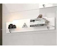 Полка настенная "Анталия" Белая со стеклом ширина 92 см для спальни, гостиной