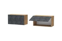 DL Антресоль Иннэс 7 Бетон графит и ЛДСП Дуб Крафт золотой,ширина 42 см, в гостиную, в спальню