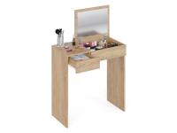 Туалетный столик СП-22, ширина 72 см Дуб Сонома, с ящиком и зеркалом в спальню или прихожую с полкой