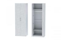 Шкаф 1 с фасадом Иннэс 7 Бетон снежный и Белый ЛДСП, ширина 80 см, распашной шкаф для одежды, в спальню, в прихожую