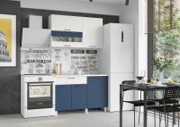 Кухня Trend 1200, цвет Белый/Холст сапфир-Холст молоко МДФ