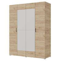 Шкаф 4ств 1800 Бостон с зеркалом 450, цвет Крафт золотой (2 ящика+штанга)