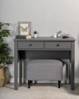 Стол туалетный САГА, 92х45, цвет Серый, ширина 92 см, с ящиками, без зеркала, для косметики и ухода