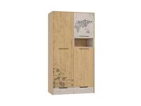 Шкаф для одежды СТЭНФОРД имеет открытую нишу для мелочей, просторные секции и полки, отделение с перекладиной для плечиков цвет Дуб Бунратти/Слейт/рис Стэнф ширина 117 см