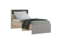 Кровать ТИВОЛИ цвет Дуб Сонома, Глиняный серый, Графит серый спальное место 90*200 для подростков и детей