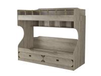 Кровать 2-х ярусная Мираж-1 Дуб Баррик спальное место 80х200 см ЛДСП для детской с ящиками с полками