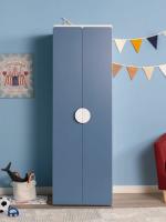 Шкаф Пикси распашной, с двумя дверьми и полкой 60x57x180, озорной василек, ширина 60 см, для детской комнаты со штангой и полками, двухстворчатый