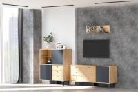 DL Гостиная МС Лион набор 7, ширина 258 см, комплект мебели в гостиную, тумба под тв, полка, комод