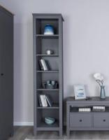 Стеллаж САГА цвет Серый, 50х42х215 см, ширина 50 см с полками, на ножках, напольный для спальни или прихожей