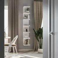 Полка настенная Фора, 30х189х27 см, Белый, ширина 30 см с открытыми полками подвесная, для дома или офиса