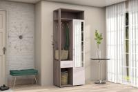 Прихожая "Ника" 77 см, цвет Шимо Тёмный, Кашемир, с вешалкой, с полками, с зеркалом