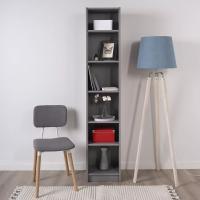 Стеллаж Варма Стэнд 39х198х28, серый, ширина 39 см с полками высокий, для дома или офиса