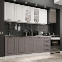 Кухня Агава 2000х600 акация белая/трюфель, ширина 200 см, для дома и квартиры, для студии