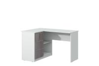 Стол письменный МС "Соната" Цвет Белый Текстурный, Дуб Крафт Серый, ширина 130см, большой, ученический, длинный, с ящиками