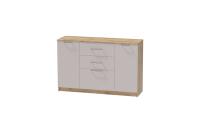 DL Комод 3 Иннэс 7 Грэй софт и Белый ЛДСП, ширина 110 см, комод с ящиками, в спальню, в гостиную, мебель для дома