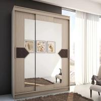 Шкаф-купе Николь 3 ширина 170 см Ясень Шимо / Лиственница темная, для одежды, большой, высота 220 см, высокий