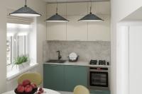 Кухонный гарнитур Глория макси 2 1800, цвет Кашемир/Бензин, ширина 180 см, с дверцами, навесной, напольный