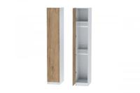 Шкаф 2 с фасадом Иннэс 7 ширина 40 см, Белый ЛДСП и Дуб Крафт золотой, шкаф распашной, в гостиную, в спальню