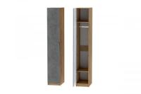Шкаф 1 с фасадом Иннэс 7 Бетон графит и ЛДСП Дуб Крафт золотой, ширина 40 см, распашной, пенал, в гостиную, в спальню
