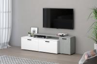 МС "Эльза" Тумба Бетонный Камень, Белый шагрень, ширина 180 см, с ящиками