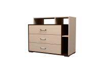 Комод универсал Юнона, цвет Венге/Дуб молочный ширина 100 см ЛДСП с полками и ящиками для спальни, гостиной и прихожей