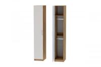 Шкаф 2 с фасадом Иннэс 7 ширина 40 см, Тирамису матовый и ЛДСП Дуб Крафт золотой, распашной, пенал, в гостиную, в спальню