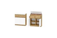 Комод Иннэс 10 Белый глянец и Дуб Крафт золотой, ширина 100см, в прихожую, в спальню, мебель для дома