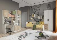 Модульная система подростковая ХОГВАРТС Дуб Крафт белый/Дуб Крафт Серый