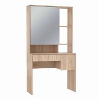 Стол туалетный Надежда-М12, цвет дуб сонома, ширина 87.8 см, с зеркалом, с ящиком, с полками, в спальню
