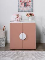 Шкаф ПИКСИ распашной, с двумя дверьми и полкой 60x57x60, мечтательный пион, ширина 60 см компактный розовый, тумба для детской
