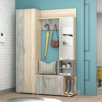 Прихожая комплект "Грейс" Цвет Дуб сонома / Артвуд темный Набор, ширина 142 см, с обувницей, со шкафом, с зеркалом, в коридор