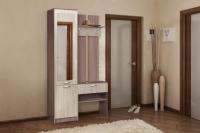 Прихожая Иннэс 3 Ясень тёмный и Ясень светлый, ширина 95 см, вешалка, шкаф с зеркалом