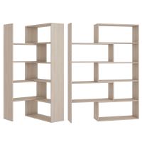 Стеллаж 12 цвет Ясень Шимо светлый ширина 80 см ЛДСП с полками для гостиной, спальни и прихожей