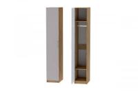 Шкаф 1 с фасадом Иннэс 7 Грэй софт и ЛДСП Дуб Крафт золотой, ширина 40 см, распашной, пенал, в гостиную, в спальню