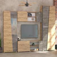 Гостиная Аллегро 10 набор 1, ширина 300 см, стенка гостиная, тумба под телевизор, шкаф распашной