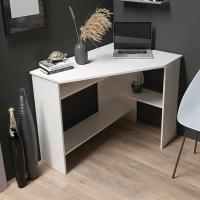 Компьютерный стол №7, ширина 110 см, цвет белый, угловой стол для взрослого или ребенка, учебный