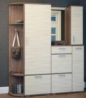 Прихожая комплект "Ника" Ясень шимо тёмный / Ясень шимо светлый Набор, со шкафом, с зеркалом, в коридор / ширина 176 см