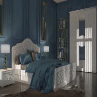 Спальня Престиж 1400х2000 Белый матовый, ширина спального места 140 см, набор со шкафом и тумбами