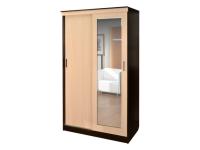 Шкаф-купе ПШ-1.2 М 1148 Венге / Дуб молочный ширина 114,8 см высота 210 см напольный с зеркалом ЛДСП для прихожей для спальни для гостиной с полками со штангой
