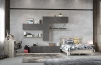 Спальня молодежная Анима 10 Дуб серый-Камень темный