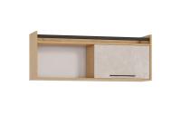 Полка СТЭНФОРД имеет закрытую и открытую секцию для удобного хранения вещей цвет Дуб Бунратти/Слейт/Черный ширина 120 см