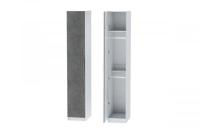 Шкаф 2 с фасадом Иннэс 7 ширина 40 см, Бетон графит и Белый ЛДСП, распашной, пенал, в гостиную, в спальню