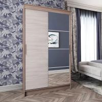 Шкаф-купе Элегант 4 ширина 126 см Ясень шимо темный / Ясень шимо светлый, для одежды, большой, с ящиками, высота 200 см, высокий