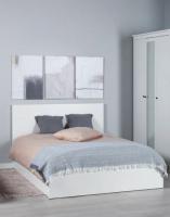 Кровать двуспальная Варма СЭНГ, 160х200 см, эмаль, белая, ширина с/м 160 см для двоих, напольная в спальню для дома широкая