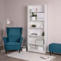 Стеллаж Варма Стэнд 78х198х28, белый, ширина 78 см с полками, широкий и высокий для дома и офиса